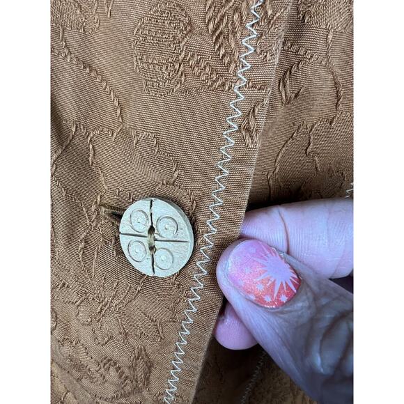 Coldwater Creek Brown Embroidered Floral Button Front Sleeveless Top Vest 2X - Picture 3 of 7